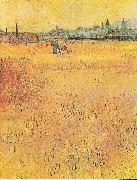 Wheat field with View of Arles Vincent Van Gogh